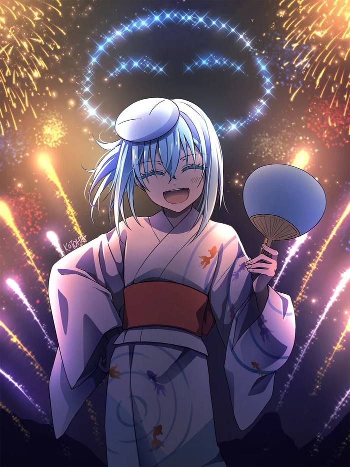 Fireworks (Slime's Diary) - Anime, Anime art, Tensei Shitara Slime Datta Ken, Fireworks, Rimuru Tempest