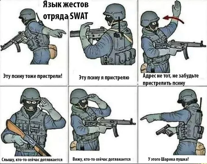 Язык жестов отряда SWAT - Мемы, Комиксы, Жесты, Язык жестов, SWAT