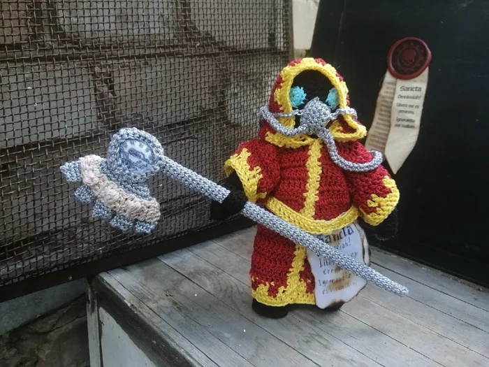First Test Tech-Priest - My, Wh other, Warhammer 40k, Crochet, Amigurumi, Knitted toys