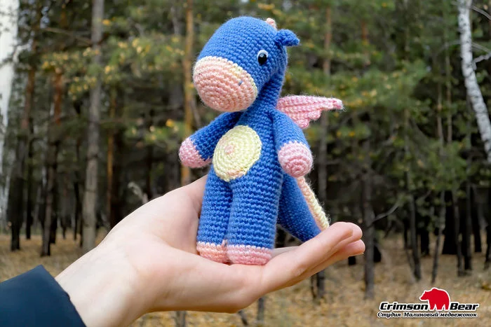 violet dragon - My, Crochet, Knitted toys, The Dragon, Wings, Needlework without process