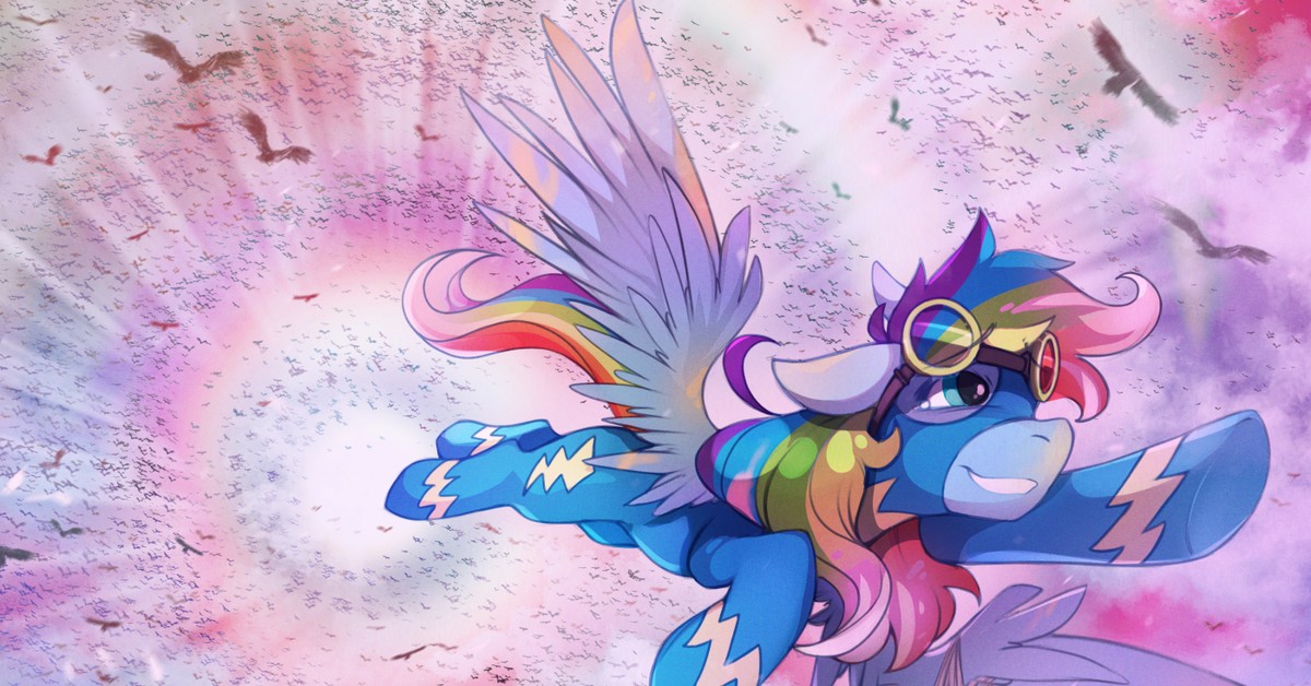Vzhuh! - My little pony, Rainbow dash, Art, Fan art, PonyArt, Foxinshadow