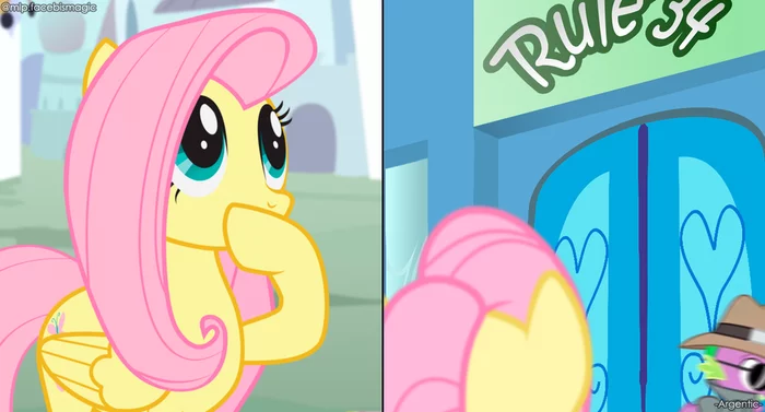 Fluttershy and a new but very strange store - My little pony, Fluttershy, Spike, Rule 34