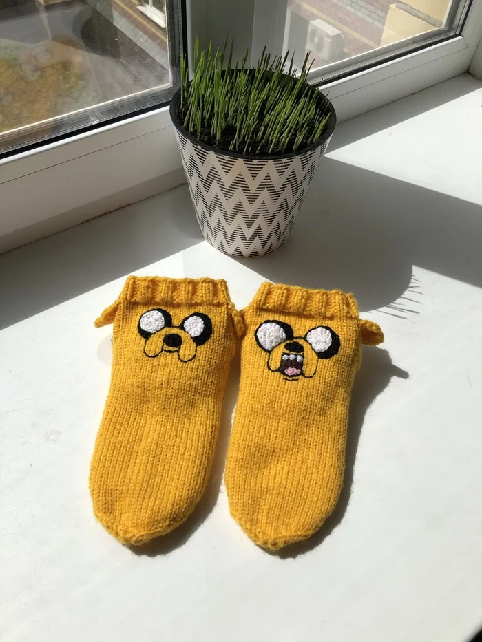 Jake the Dog - My, Socks, Knitting, Needlework without process, Adventure Time, Jake the dog, Longpost