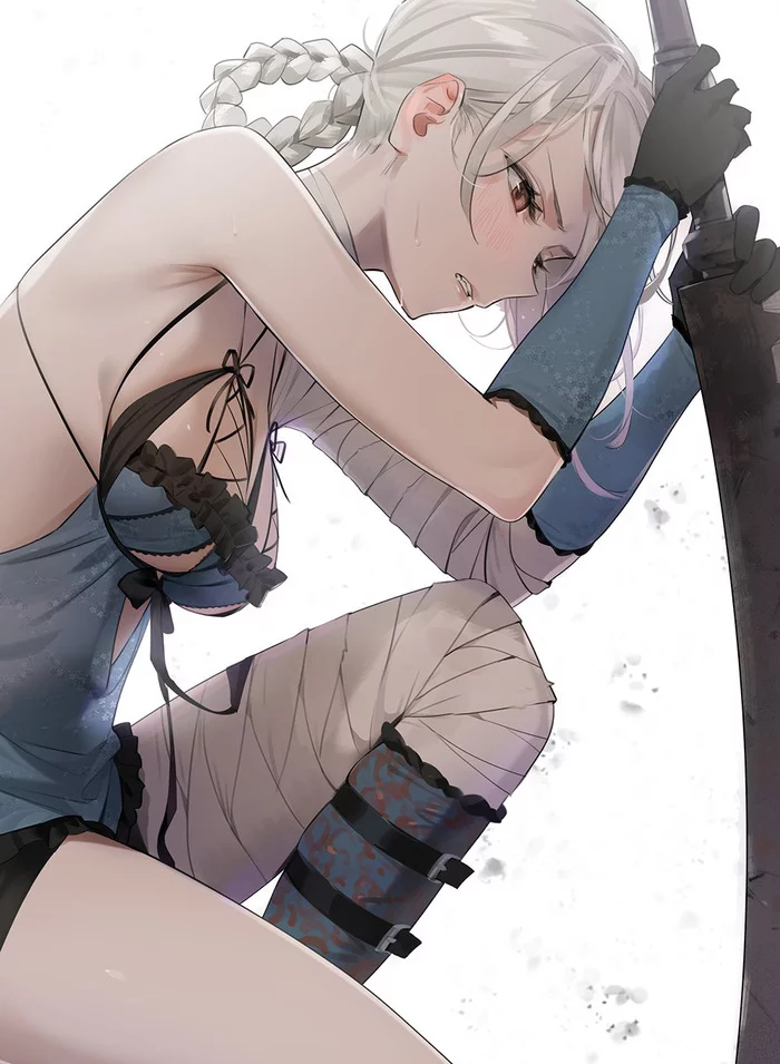 Kaine - Аниме, Anime Art, NIER replicant, Арт, Игры, Девушки, Меч, Kaine