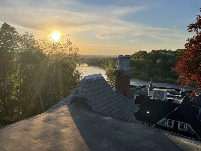 Slate roof and sunset - My, Roof, Victorian era, an old house, Slate, Longpost