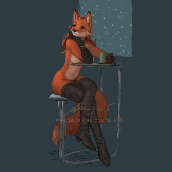 Near the window - NSFW, Furry, Anthro, Art, Furotica, Furry fox, Ais05