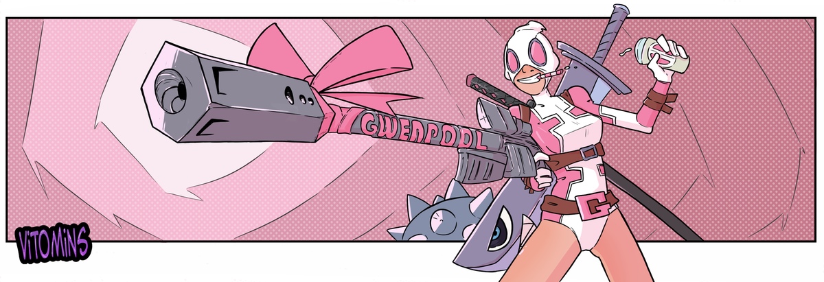 Gwenpool - Моё, Vitomins, Marvel, Gwenpool, Арт, Комиксы