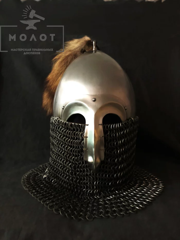 Version Helmet from Kyiv, early 13th century (IV type according to Kirpichnikov) - My, Helmet, Kiev, 13th century, Version, Hammer, Reconstruction, Longpost