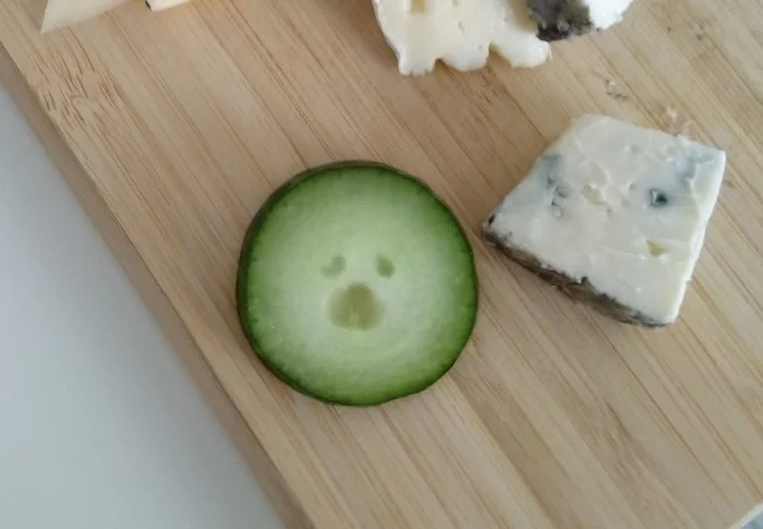 Don't eat, think! - My, Pareidolia, Cucumbers, Emotions