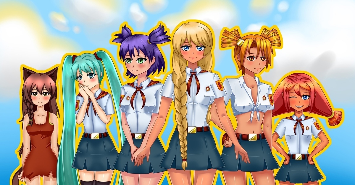 Happy Pioneer Day, Owls! - Endless summer, Julia, Hatsune Miku, Lena, Glorifying, Alisa Dvachevskaya, Ulyana, Art