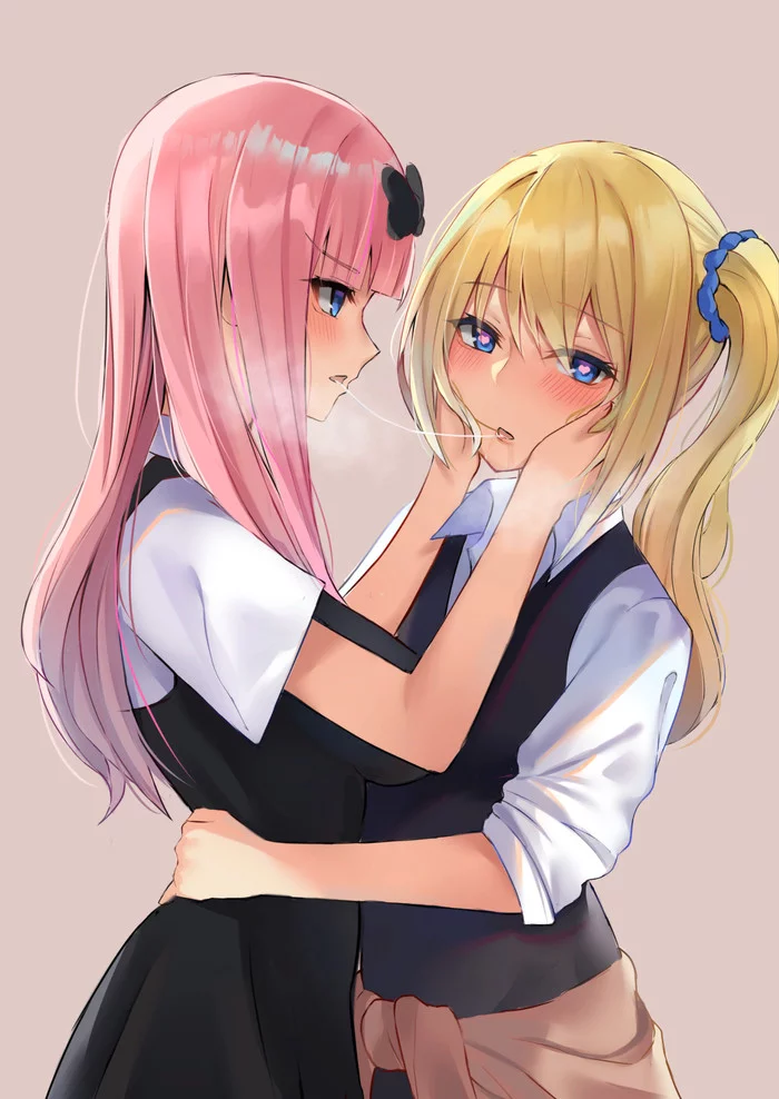 Kiss - Kaguya-Sama wa Kokurasetai, Hayasaka ai, Fujiwara chika, Anime art, Yuri, Anime