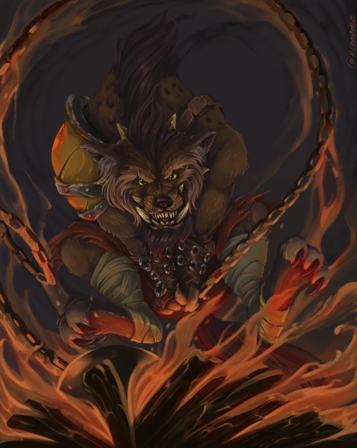 Crusher - My, Drawing, Digital drawing, Warcraft, Hearthstone, World of warcraft, HOTS, Fan art, Illustrations, , Photoshop