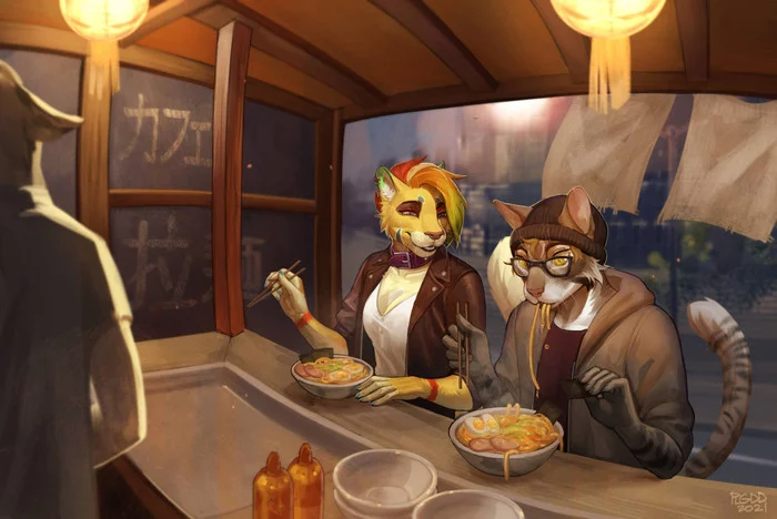 Noodles - Furry, Anthro, Art, Furry feline, Plgdd