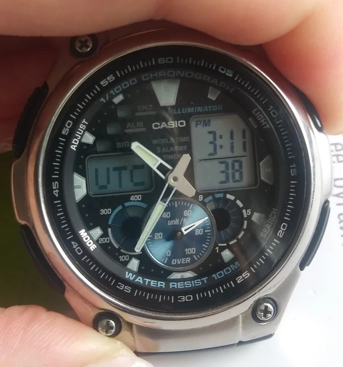 Instructions for changing the battery in a CASIO watch using the example of the AQ-190WD-1A model (macro) - My, Casio, Clock, Wrist Watch, , Maintenance, Battery, Instructions, Macro photography, Longpost