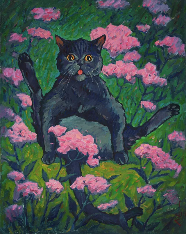 Alexander Mityaev aka Bandaproblema - cat, Animals, Creatures, People, Longpost, Art, Neorealism, Painting