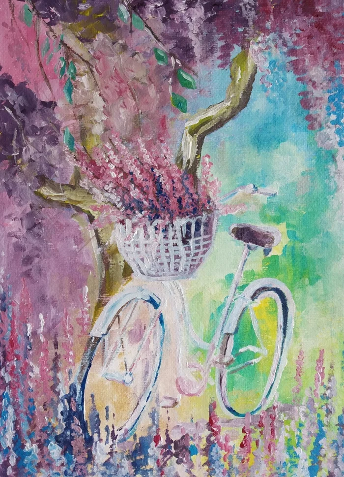 A bike - My, Drawing, League of Artists, Acrylic, Artist