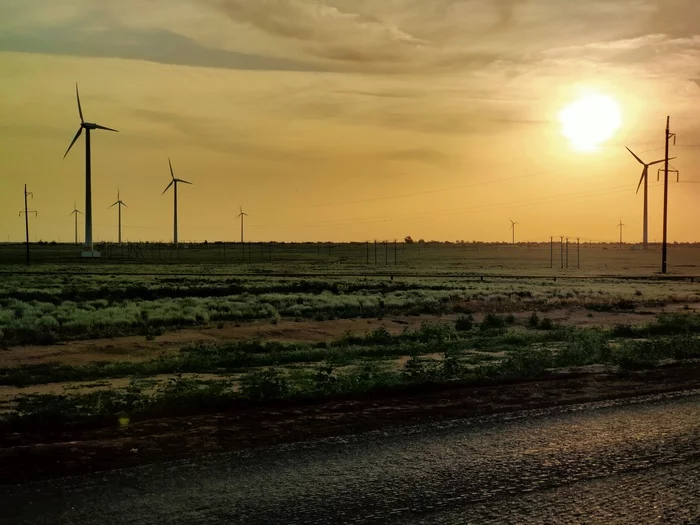 Giants at sunset - My, Sunset, Landscape, The photo