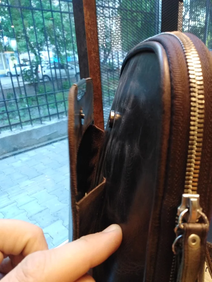 Backpack for wife - My, Leather, Backpack, Needlework without process, Longpost, Leather products