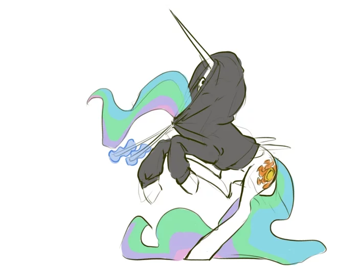 Pull and don't pull - My little pony, Princess celestia, Art, Nadnerbd