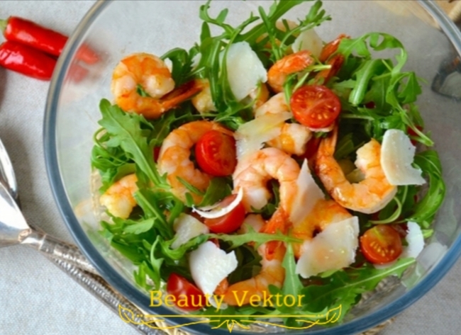 Salad Sea World - My, Salad, Shrimps, Cooking