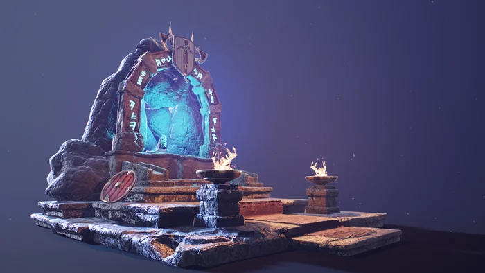 Temple of shine - My, 3D modeling, 3D graphics, 3D, Blender, Substance painter, Marmoset Toolbag, Unreal Engine 4, Computer graphics, Video, Longpost