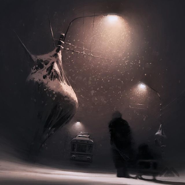 Blizzard - Art, Drawing, Alex andreev, Lamp, Blizzard