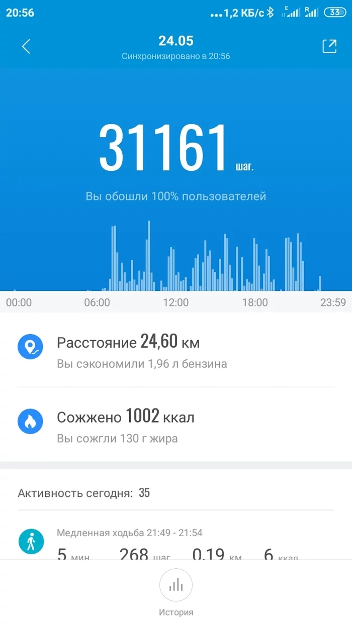 1ОО% - Моё, Mi Fit, Ходьба