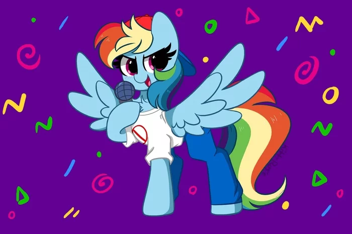 Without mares! - My little pony, Rainbow dash, Kittyrosie, Art, Fan art, Friday Night Funkin