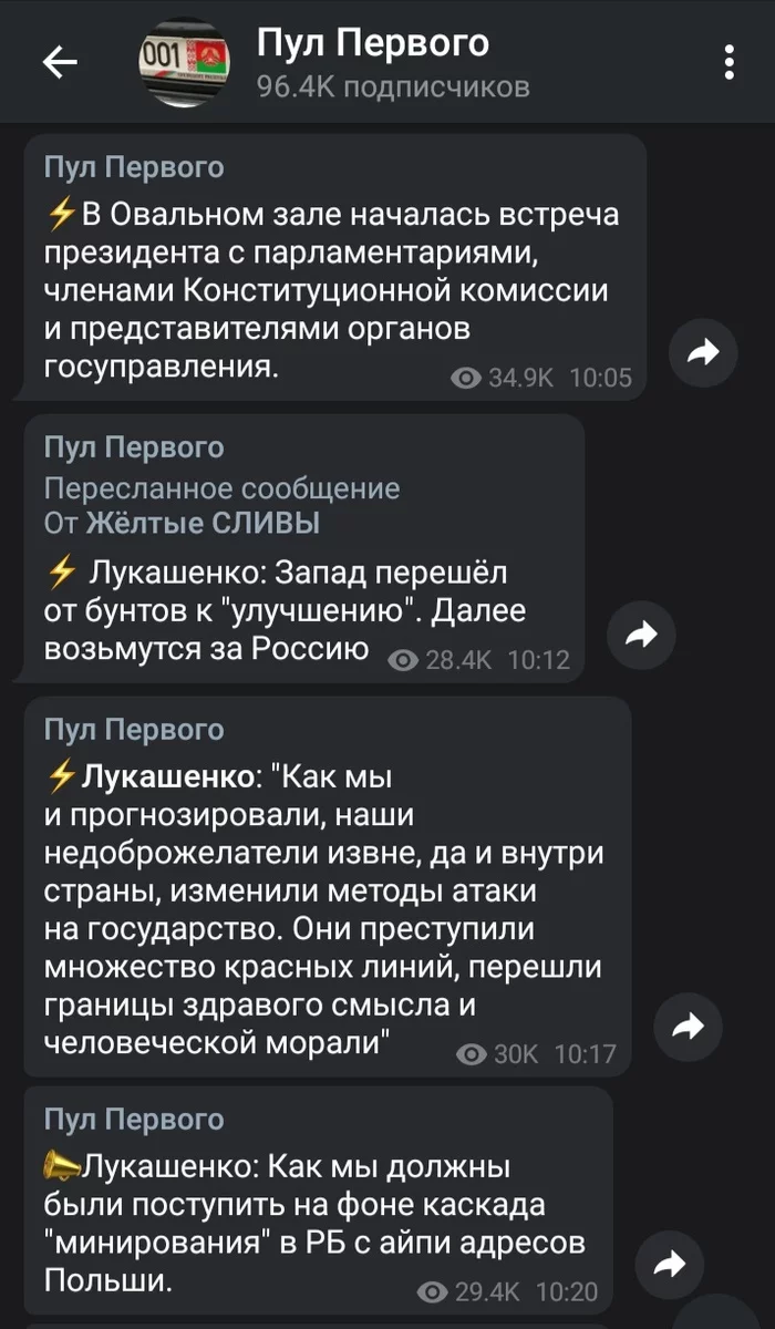 Popcornim - Alexander Lukashenko, Politics, Longpost, Republic of Belarus, Screenshot, Telegram channels