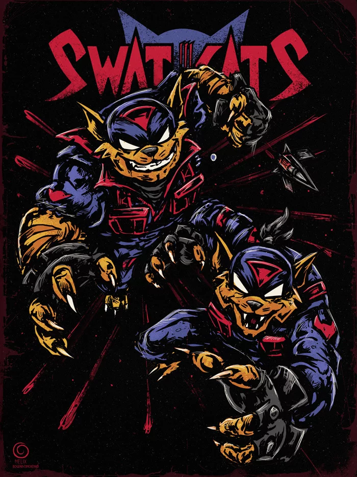 Quick response cats - My, Fan art, SWAT Kats, Longpost, Art