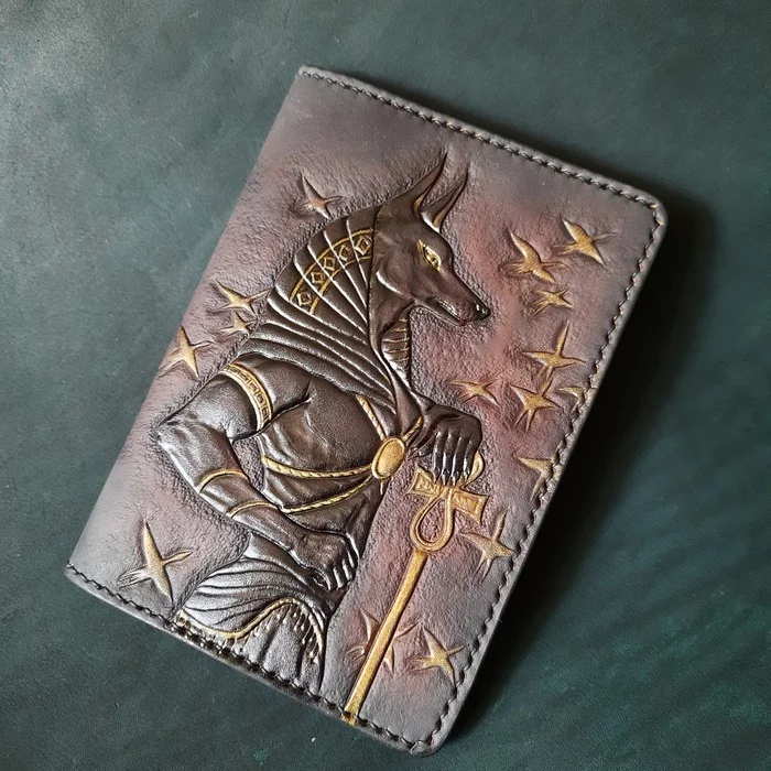 Gods of Egypt - Longpost, Leather craft, Leather, Needlework without process, Embossing on leather, Handmade, Leather products, My
