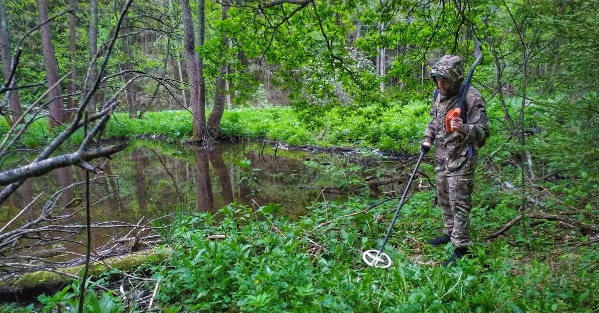Искать с помощью картинки. Металлоискатели в лесу. Поисковик с металлоискателем. С металлоискателем в лесу. Человек с металлоискателем в лесу.