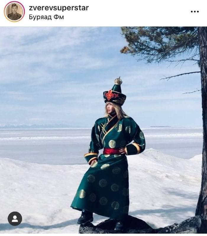 Sergei Zverev, meanwhile, continues to fight for Baikal - Sergey Zverev, Baikal, Buryatia, National costumes, Screenshot, Twitter