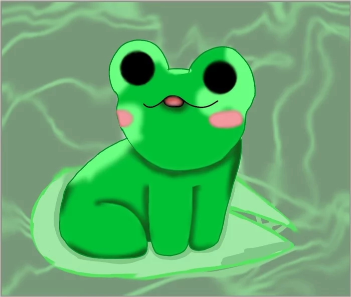 Frog - My, Tree frog, Idea, Digital drawing