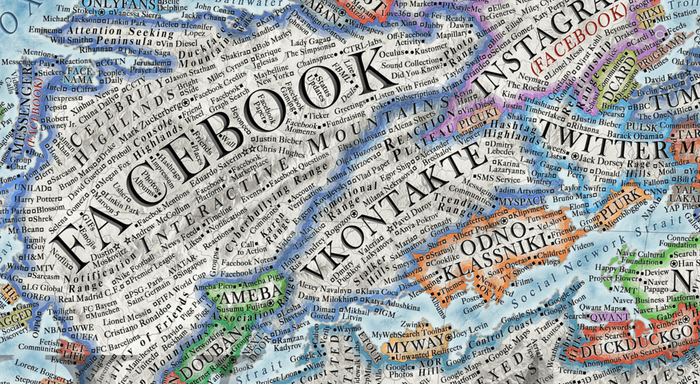 Континент соцсетей и полюс даркнета: художник из Словакии нарисовал «карту интернета», уместив на ней 3 тысячи сайтов. Пикабу тут тоже есть) Карты, Мир, Сайт, Длиннопост