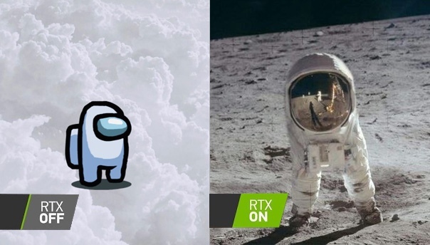 Among us with RTX - Nvidia RTX, Among Us, Humor, Computer games, Moon landing