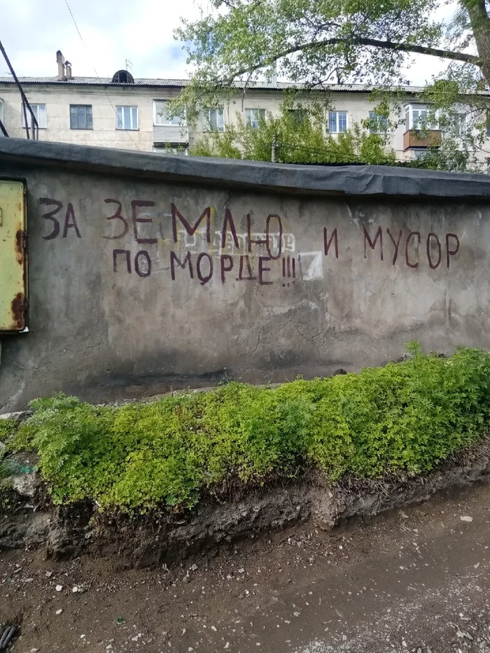 Romance of Russian courtyards, or graffiti - My, Rock ebol, Courtyard