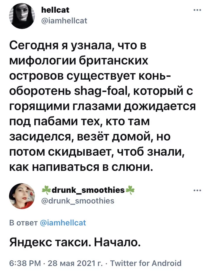 Конь - воспитатель - Юмор, Скриншот, Twitter, Мифология, Hellcat (Twitter)