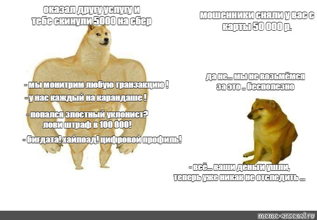 Digital footprint you say? Total surveillance? - My, Digital economy, Russia, Technologies, Money, Double standarts, Doge, Memes, Picture with text