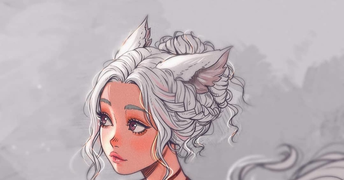 Очарование - NSFW, Рисунок, Девушки, Animal Ears, Кружева, Kalisami, Арт