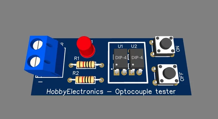 Tester of optocouplers and optocouplers - My, Electronics, With your own hands, Repost, Printed circuit board, Easyeda, Longpost