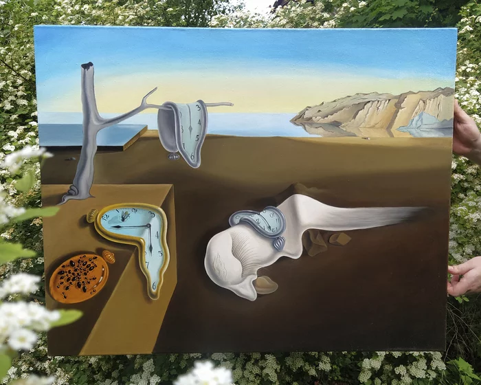 Reproduction of the painting The Persistence of Memory, Salvador Dali - My, Oil painting, Salvador Dali, The Persistence of Memory, Passage of time, Painting, Surrealism, Painting, Longpost