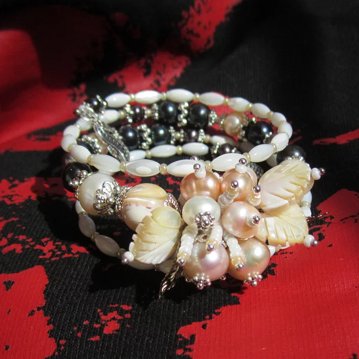 Bracelet Aurora - My, Needlework, Pearl, Needlework without process, Decoration, A bracelet, Romance