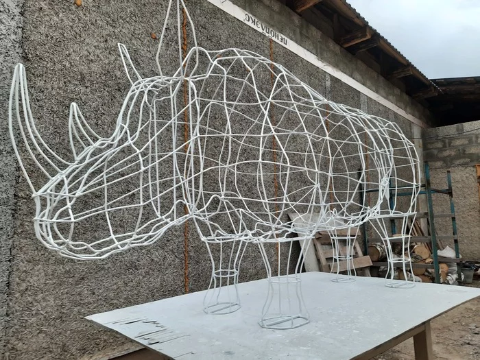 DIY wire rhinoceros according to drawings - My, Needlework with process, With your own hands, Wire crafts, Frame, Welding, Video, Longpost, Rhinoceros