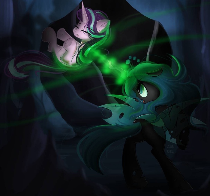 queen chrysalis and princess celestia kiss