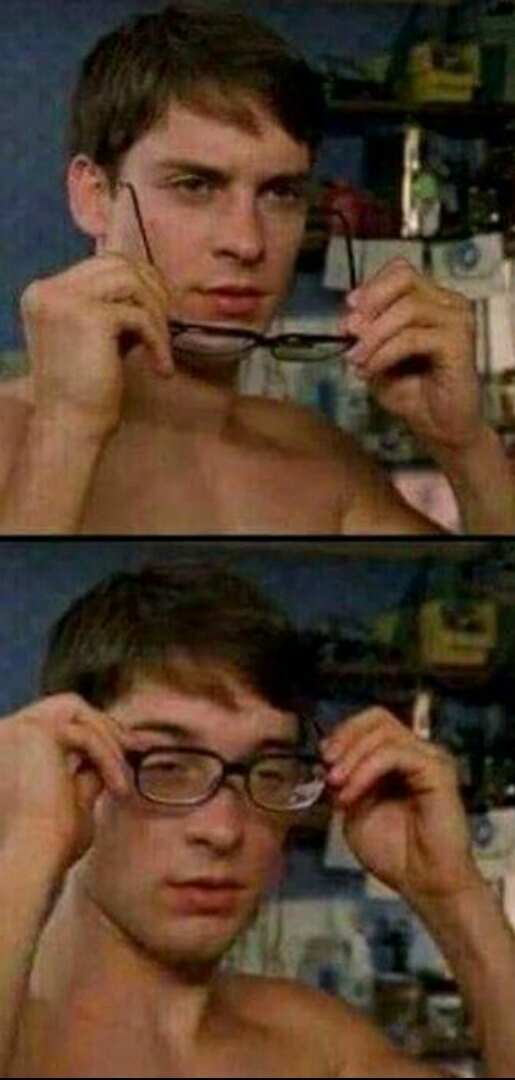 When I accidentally put glasses on over lenses - Lenses, Glasses, Memes, Spiderman