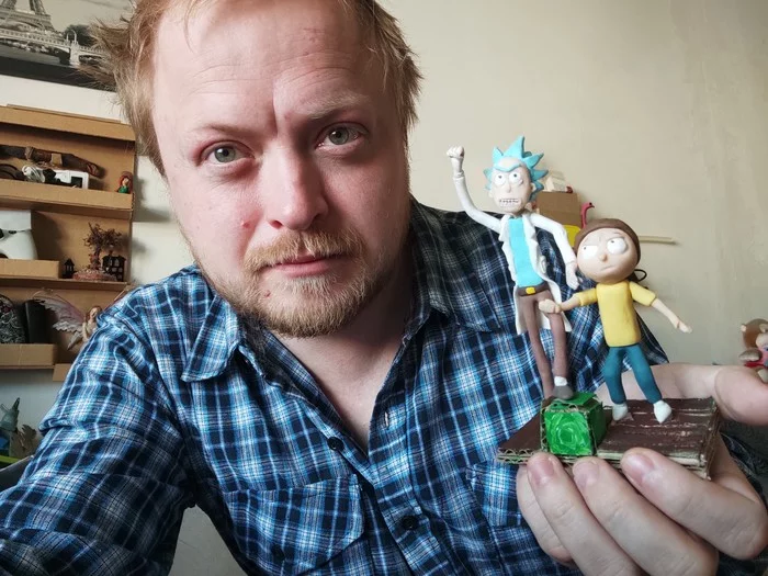 Unexpectedly, it worked! - My, Rick and Morty, Rick Sanchez, Polymer clay, Figurines, Video