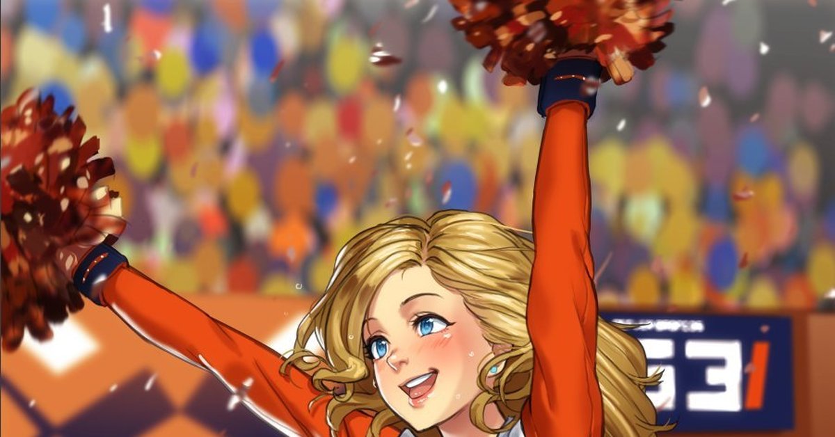 Cheerleaders - Drawing, Cheerleading, Girls, Stadium, Art, Longpost, Mleth