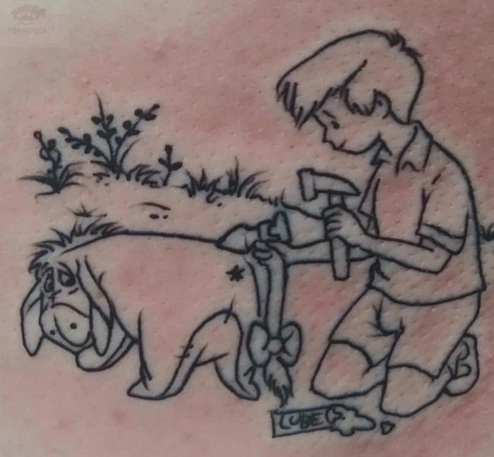 We need to help each other - Help, Donkey Eeyore, Tail, Tattoo, Butt plug, Christopher Robin