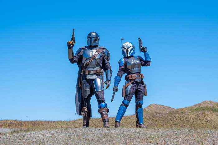 Cool cosplay on the TV series The Mandalorian: Dean Djarin and Bo-Katan - The photo, Cosplay, Costume, Star Wars, Mandalorian, Serials, Characters (edit), Longpost